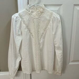 Sezane Laurianne blouse in ecru size 36 NWT